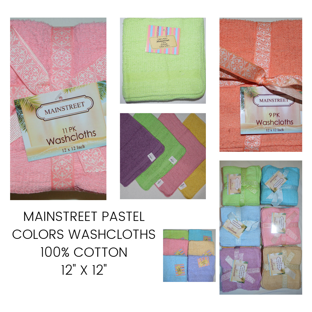 Pastel Mixed Colors Washcloth