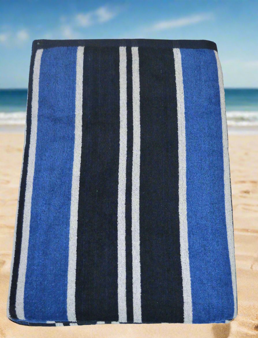 Island Velour Stripe Beach Towel