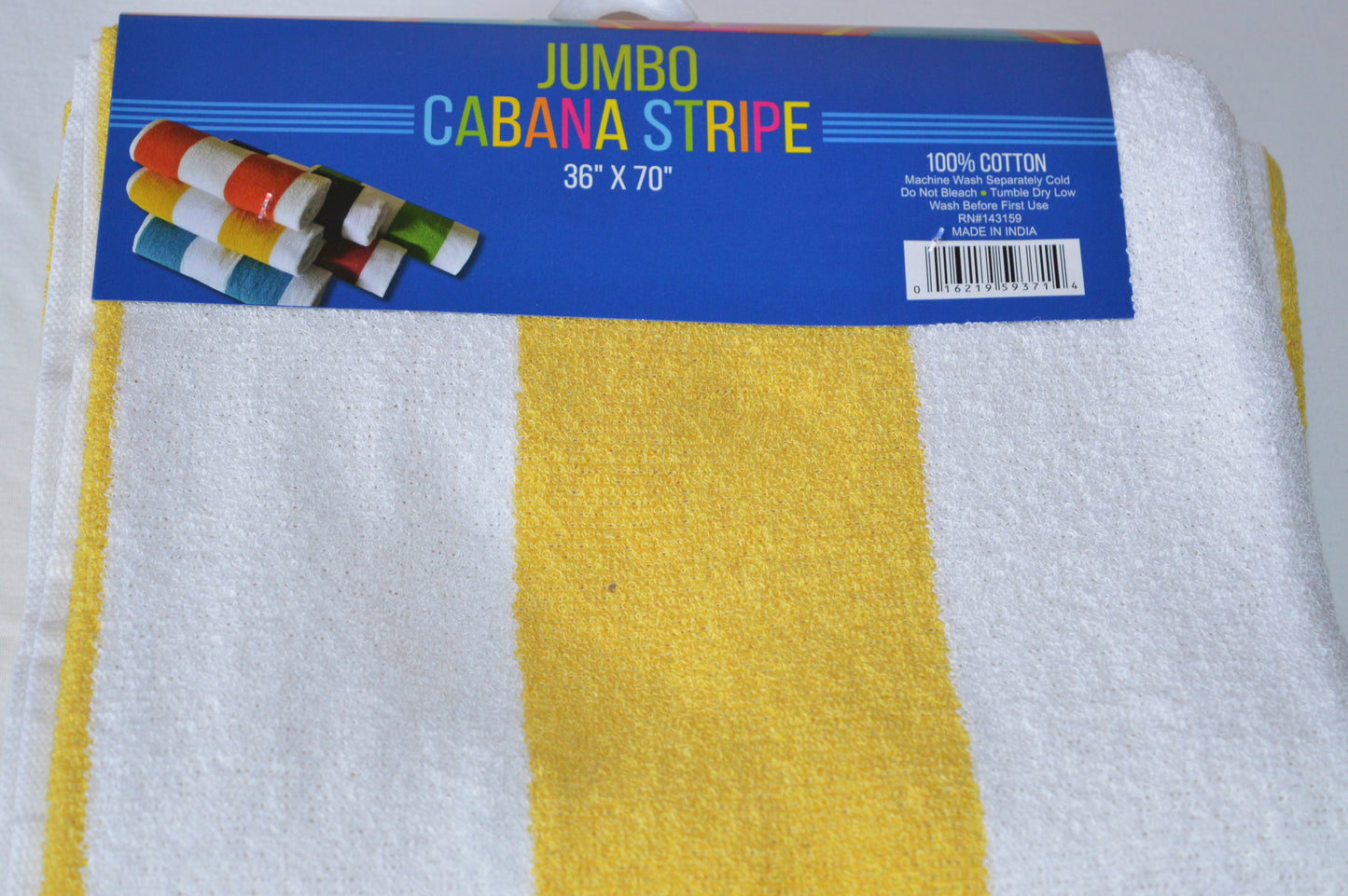 CABANA STRIPED BEACH TOWEL 36"x70" 100% COTTON THICK PLUSH MANY COLORS AVALABLE