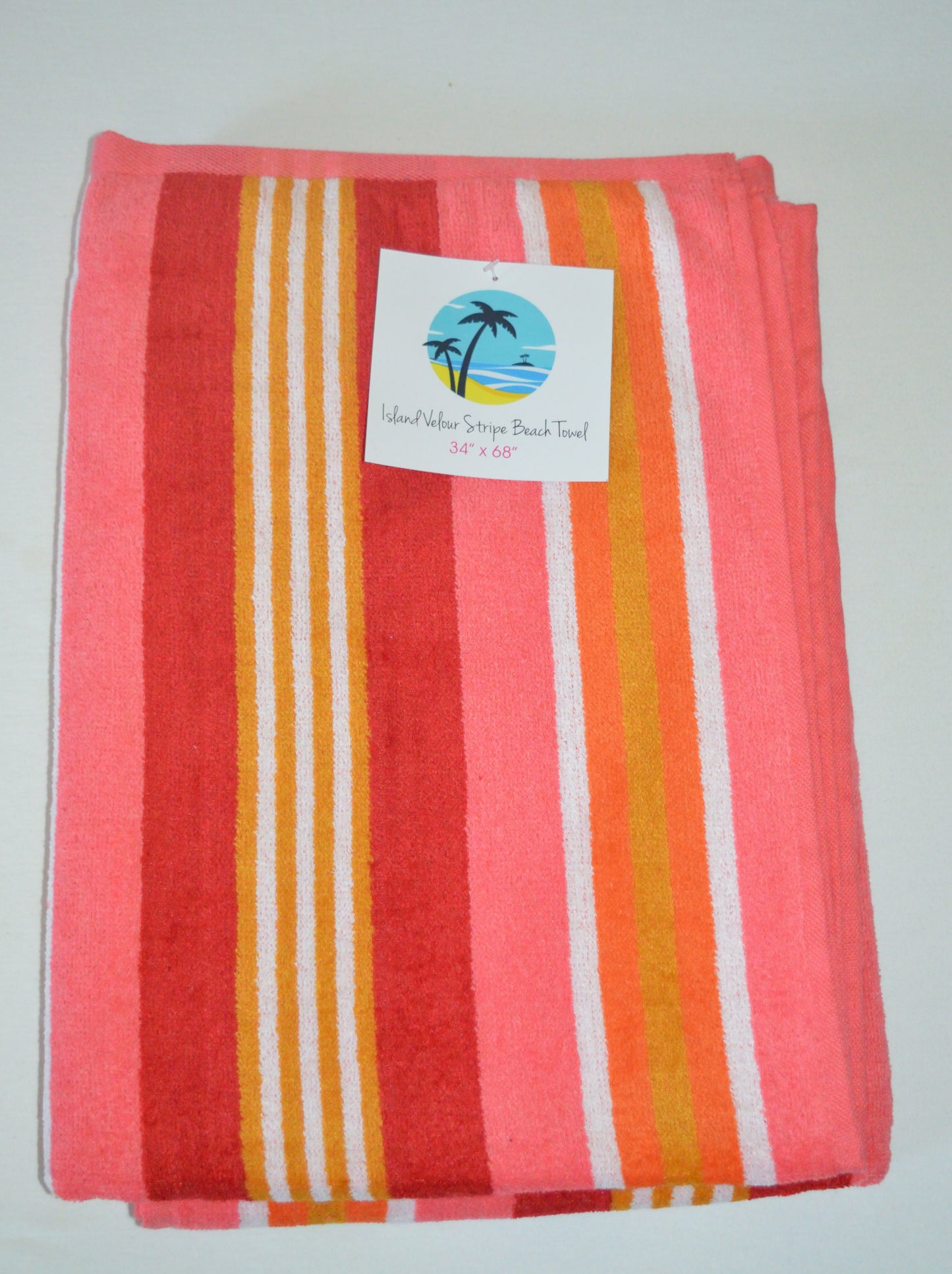 Island Velour Stripe Beach Towel