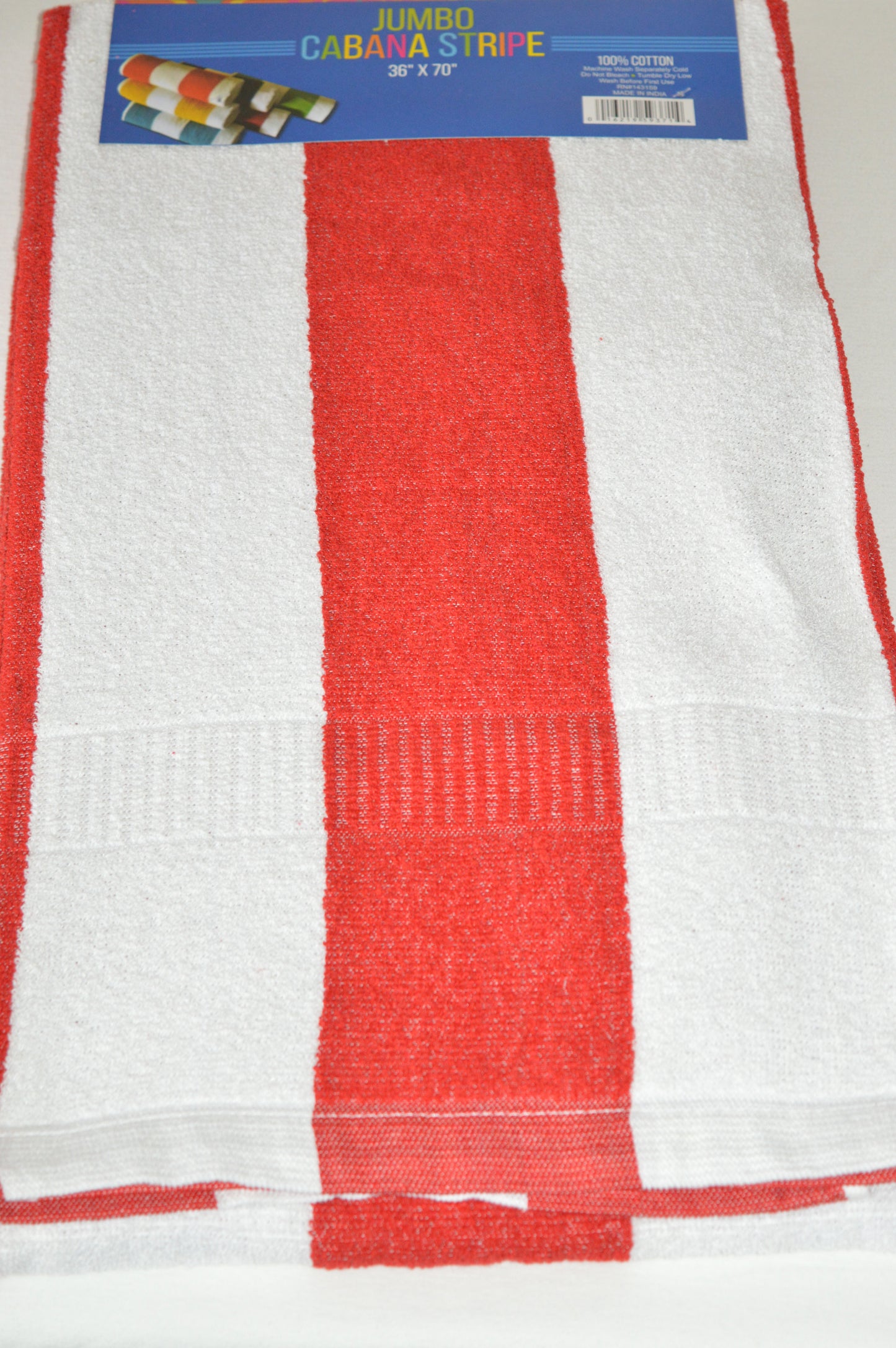 CABANA STRIPED BEACH TOWEL 36"x70" 100% COTTON THICK PLUSH MANY COLORS AVALABLE