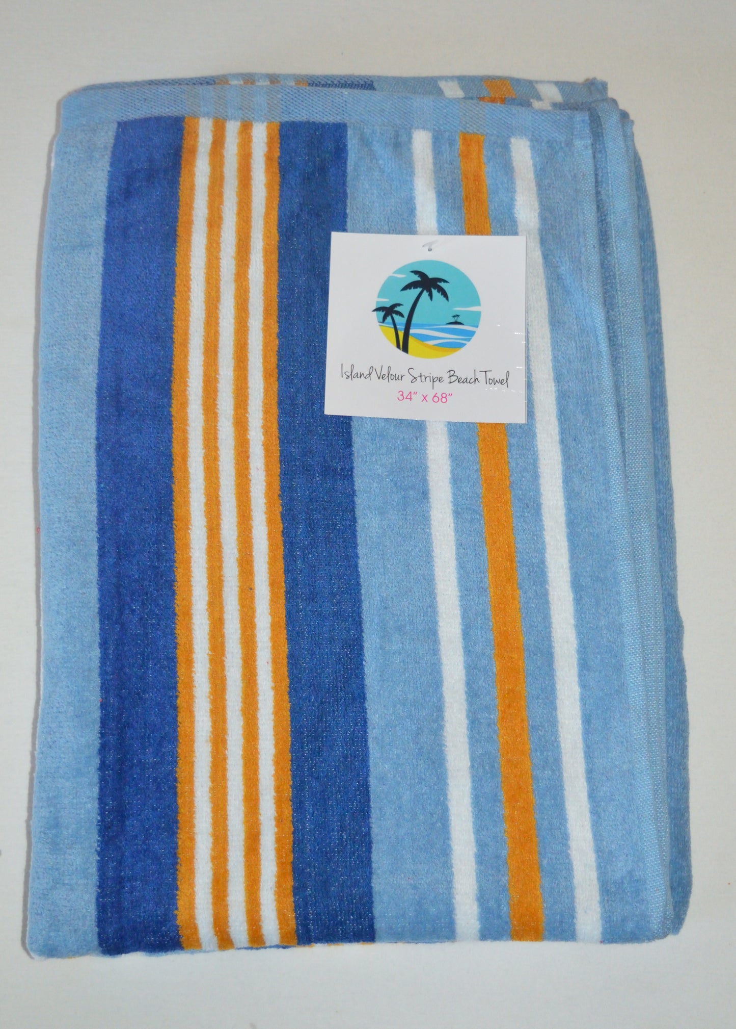 Island Velour Stripe Beach Towel