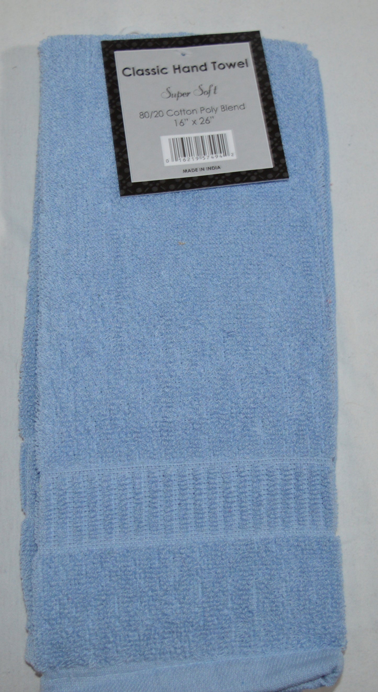 Set Of 4 Cotton Poly Blend Classic Hand Towels ,Super Sized 16”X26”, Extra Thick