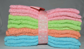 11 Pack Wash Clothes Mixed Pastel Colors 12”x12” 100% Cotton , Very Thick And Super Soft