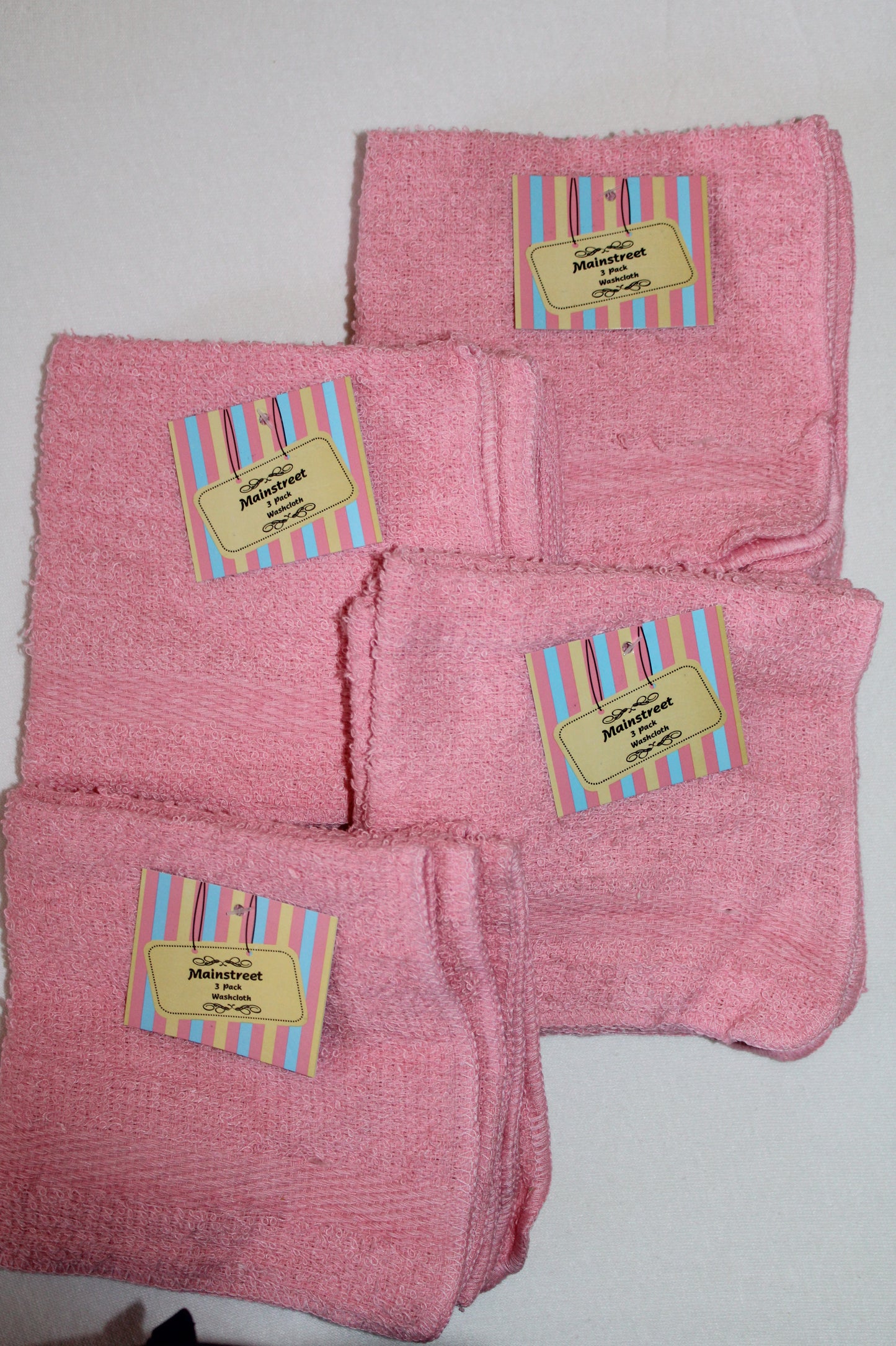 3 Pack Wash Clothes Pastel Colors 12”x12” 100% Cotton, Very Thick and Super Soft