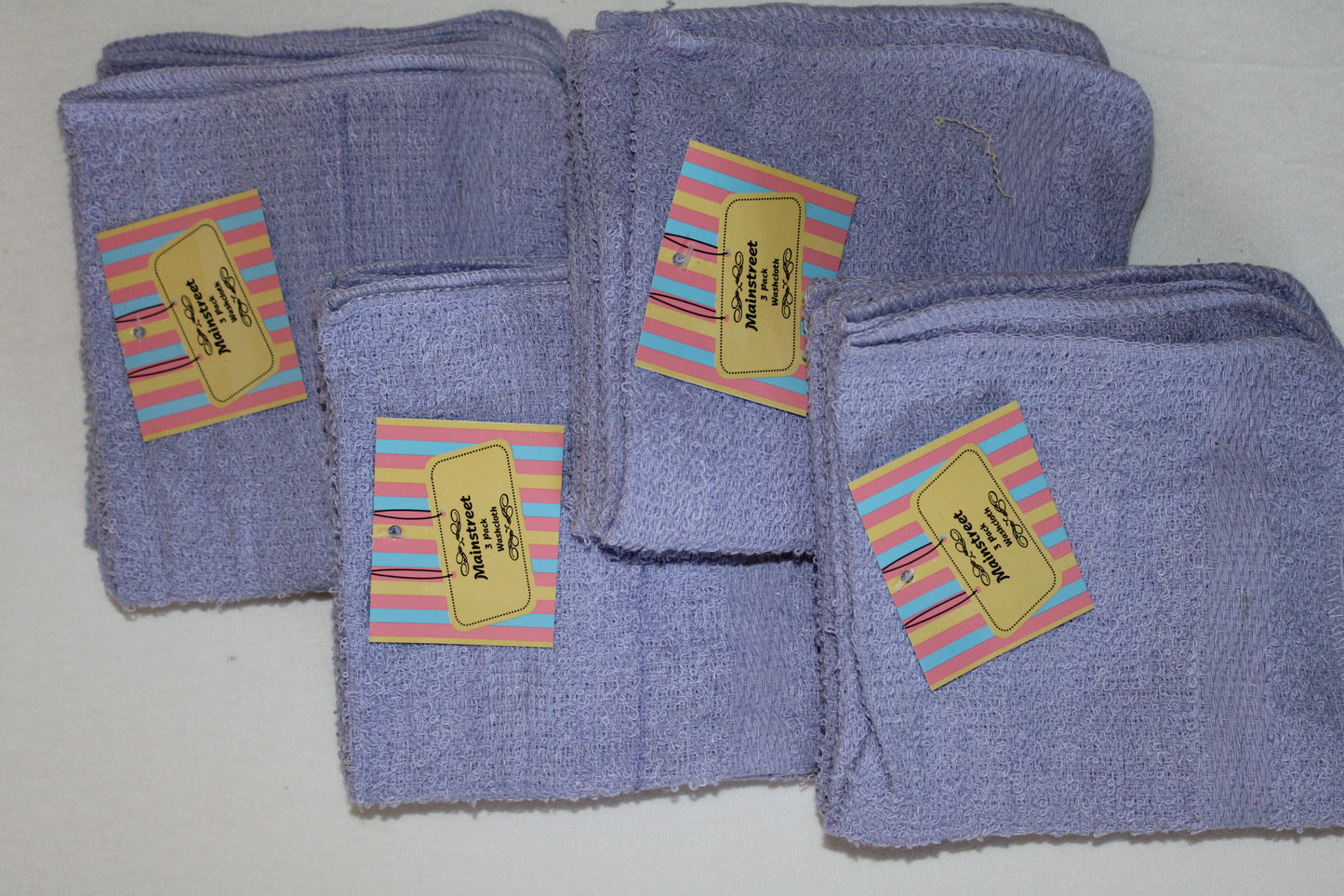 3 Pack Wash Clothes Pastel Colors 12”x12” 100% Cotton, Very Thick and Super Soft