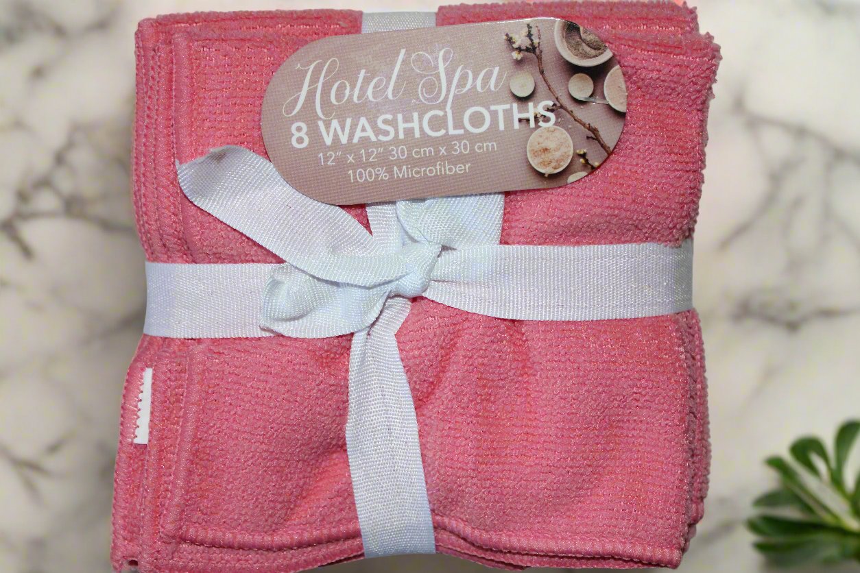 100% Microfiber 8 Pack  Washcloth 12”X 12” Super Soft and Absorbent, Super Thick